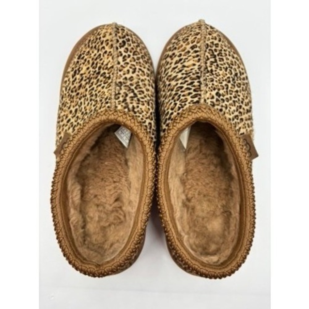 UGG Tasman Leopard Calf Hair Slippers Chestnut Animal Print 1149230 Womens 8 - Picture 3 of 9